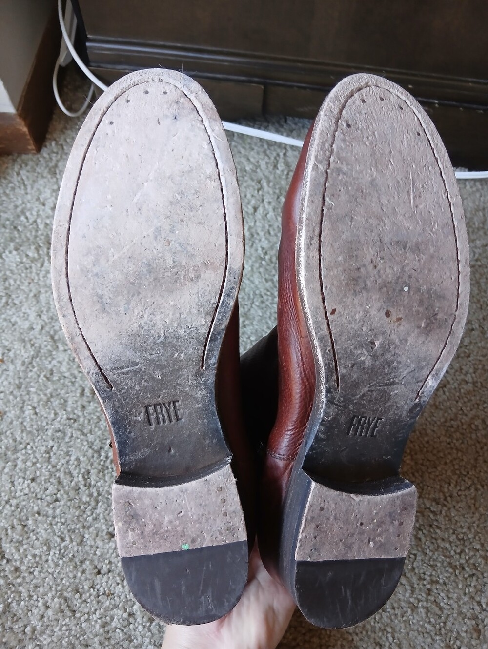 Frye Brown Leather Zip Ankle Boots - Picture 6 of 10